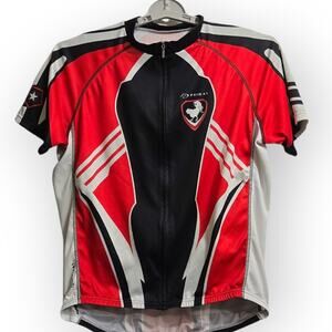 Primal Wear‎ Red Black Cycling Jersey Men's XL Short Sleeve Performance